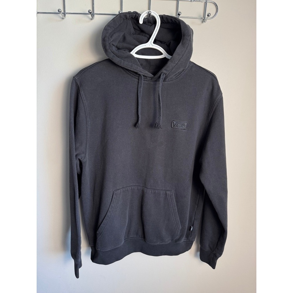 Vans Mens Black Pullover Hoodie Small Skate Streetwear Minimalist Basic